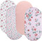 Stubenwagen-Spannbettlaken, kompatibel mit Chicco LullaGo Nest tragbaren Stubenwagen, Close to You 3-in-1 und Next2Me Nachttischwagen, dehnbar, ultraweich, Blumenmuster/Rosa