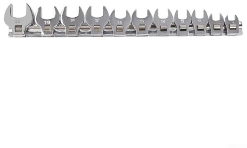 Zoegneer 11-teiliges metrisches Krähenfußschlüssel-Set, 3/8 Zoll, austauschbarer Kopf, beweglicher Maulschlüssel für Autoreparaturbereich