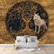 Art Fototapete Baum des Lebens, schwarzer und weißer Wolf 200 x 140 cm Vlies Tapeten Moderne Wandtapete Wohnzimmer Schlafzimmer Spielzimmer Baum des Lebens Tapete