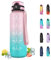 Trinkflasche, Wasserflasche 1.5 liter, Trinkflasche Sport mit Filter, Trinkflasche mit Zeitmarkierung, Leicht zu Reinigen, Trinkflasche Erwachsene, Wasserflasche für Fitness, Camping, Wandern, Outdoor