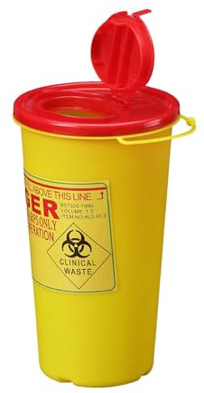 Kanülen Abwurfbehälter，Entsorgung spitzer und scharfer Gegenstände im medizinischen Umfeld Kanülenbox Entsorgungsbox (1.5L)