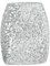 Kefiyis Glitzer Pailletten Rock mit Elastischer Taille und Futter - Damen Karneval Party Rave Pailettenrock - Silber XL