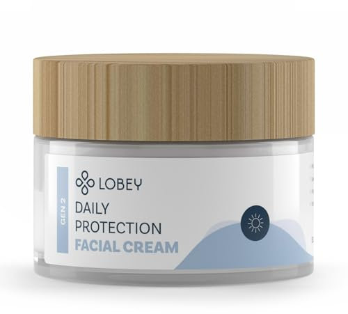 Lobey Tagescreme mit Vitamin C und Hyaluron – Hautschutzcreme & Faltencreme - auch für reife Haut - mit Mandelöl und Olivenöl - Frühlingscreme fürs Gesicht - Gesichtspflege - Naturkosmetik (50 ml)