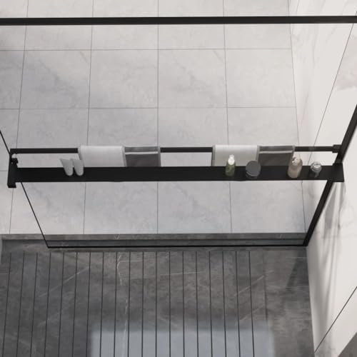 Étagère de douche en aluminium noir pour douche à l'italienne 118 cm Accessoires de salle de bain