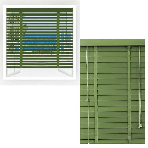 Persiana Veneciana De Madera Natural Persianas Horizontales De Interior/Exterior Cortinas con Lamas 50mm Estores De Ventanas para Ventanas/Puertas W 25-160cm H 60-280cm