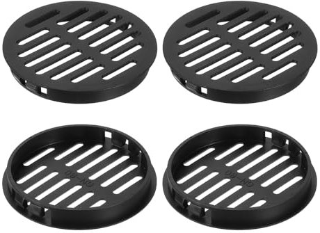 QUARKZMAN Tonda Griglia Aerazione 3, 4Pz Nero Plastica 80mm Copertura Prese Aria - Griglia Ventilazione Circolare - Aria Facili per Bagno, Casa, Ufficio, Armadio, Guardaroba