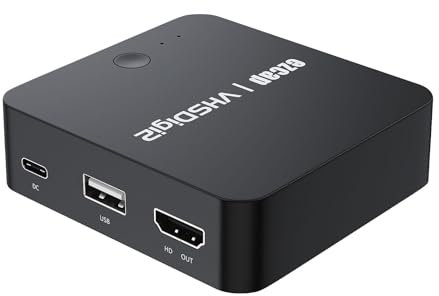 Juroupi Ezcap181P AV Recorder Video Box, Audio Video Recording Box, AV Input HD Out Audio Out, Convert Analog Video to Digital From VHS VCR DVD Player Camcorder Game