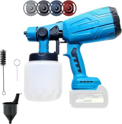 Système de pulvérisation de Peinture sans Fil YUFEEI, Pistolet à Peinture sans Fil avec Accessoires de Nettoyage et de soufflage, Compatible avec Les Batteries Makita (20 V, Batterie Non Incluse)