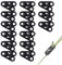 Pack de 30 Tendeurs de Corde à 3 Trous en Plastique Noir, Ajusteurs de Cordeau pour Camping, Randonnée et Tente, Boucle Ajustable, Résistant et Durable pour Bâche et Activités Extérieures