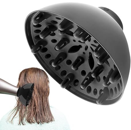 Uniiversal Hair Diffuser, Haardiffusor Haartrockner Diffusor Aufsatz für Natürlich Locken und Volumen, Verstellbarer Föhn Diffusor für 3.6-6.6cm Düsen, Trocken und Gain Maximales Volumen ohne Frizz