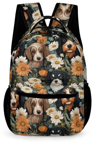 WECECE Rucksack Mit Gänseblümchen Schulrucksack Für Kinder Von 5 Bis 11 Jahren Schulranzen Blume Mädchen 1. Klasse Leichter Reise Outdoor Freizeit