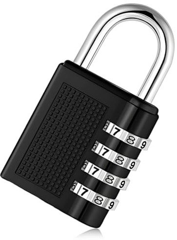 KYLOS Candado De Combinación De 4 Dígitos Para Gimnasio, Escuela, Exterior Y Casillero De Empleados, Color Negro