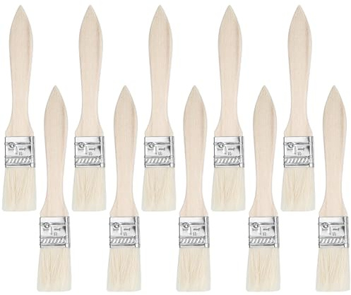 10 Stück Malerpinsel Pinsel Breit 25mm Pinselkopf Pinselset Pinsel Acrylfarbe Lackpinsel Flachpinsel Lasurpinsel Farbpinsel Paint Brush für Malerbedarf DIY zum Streichen Farben Lack Beizen Klebstoffe