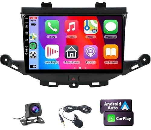 Android 14 Car Stereo for Vauxhall Astra K 2015 2016 2017 2018 2019 Wireless Carplay Android Auto 9 inch Touchscreen Stereo DAB Double Din Radio Navigation Bluetooth FM/RDS Backup Camera WiFi 2+32G