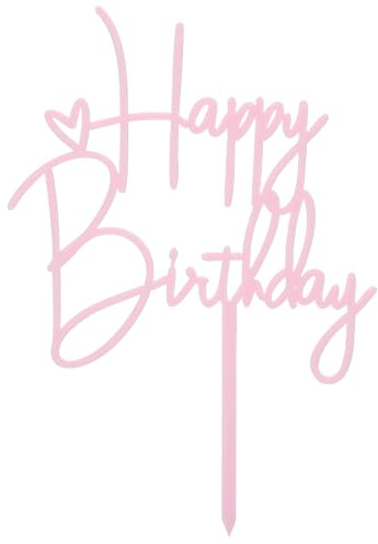 Happy Birthday Topper, Pink Birthday Cake Decorations | Happy Birthdays Sign for Cake, Birthdays Cakes Supplies, for Women's Celebrating Anniversary, Theme Party