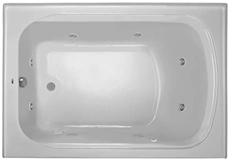 PROFLO PFW6042ARSK Plus A 60 x 42 Alcove 8 Jet Whirlpool Bath Tub with Skirt, Right Hand Drain and Right Hand Pump - White