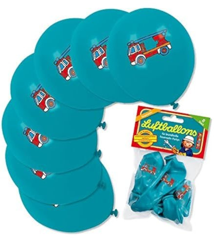 8 Luftballons * FEUERWEHR * von Lutz Mauder // 66013 // Kinder Geburtstag Party Kindergeburtstag Kinderparty Muffins Feuerwehrmann Feuerwehrmänner