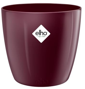 Elho Brussels Diamond Rond 18 - Pot De Fleurs pour Intérieur - Ø 18.1 x H 16.2 cm - Violet/Velours Violette