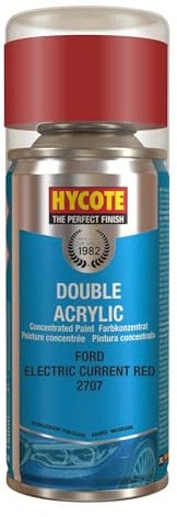 Hycote Double Acrylic Aerosol Car Spray Paint, Ford - Electric Current Red, 150 ml