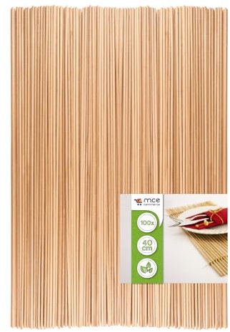 MCE-Commerce A5040100 Holzstäbe rund aus Buche natur, Ø 3 mm Länge 40 cm, 100 Stück, Zum Basteln, Modellbau, DIY Handwerk, Buchenholz, Ø 3 mm x 40 cm