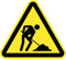 Zone de Construction Avertissement 12 unité de 7 cm Panneau Autocollant Triangle Jaune Risque Danger (7 cm, Zone de construction)