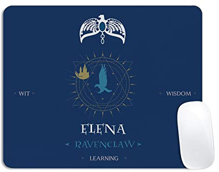 LolaPix Tappetino per mouse con nome. Regali personalizzati. Tappetino per mouse personalizzato. regalo originale Vari disegni. corvonero