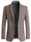 CUTTE Hommes Pied de Poule Blazer Treillis Simple Boutonnage Mariage Costume Veste Revers Automne Blazer Manteau Tenue pour Les Mariés de Mariage,Khaki,L