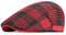 Schirmmütze Kariert Barett Mütze Herren Damen Schiebermütze Newsboy Flat Cap Gatsby Baskenmütze (Rot)