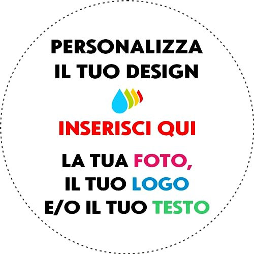 Etichette adesive personalizzate con nome foto logo ideale per eventi matrimonio battesimo comunione nascita scuola sport. Set da 100 pezzi, dimensioni dai 3 ai 10 cm