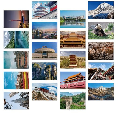 Dear Mapper Vintage China Landschaft Postkarten Pack 20 Stück/Set Postkarten aus der ganzen Welt Grußkarten für Business Welt Reisen Postkarte für Versand Dekor Geschenk