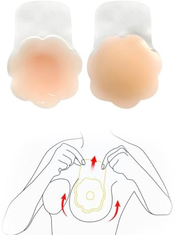 PSOWQ 1 Paio di Reggiseni Adesivi da Donna,Reggiseno Invisibile Riutilizzabile per Reggiseno Adesivo Push up per Seni Piccoli - Reggiseno Autoadesivo in Silicone Senza Spalline Adatto Coppe A/B/C