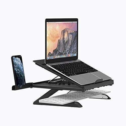 TITAN ARMY Support d'Ordinateur Portable pour Bureau, Pliable, Réglable, Compatible pour Ordinateur Portable (10-17) Macbook, Lenovo, Acer, ASUS, HP et Huawei, Noir
