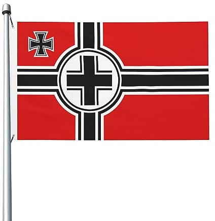 War Ensign Ofany (Balkenkreuz) Flaggen, 90 x 150 cm, für den Außenbereich, doppelseitige Flagge, Polyester, leichte Flaggen, lustige Heimdekoration, 3 x 5 Flaggen