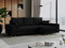 MKS MEBLE Cord Ecksofa - L-Form Cord Sofa mit Schlaffunktion - Wohnlandschaft L Form, Ecksofa mit Schlaffunktion und Bettkasten, Schlafsofa mit Bettkasten, Couch mit Schlaffunktion - Schwarz Dorian