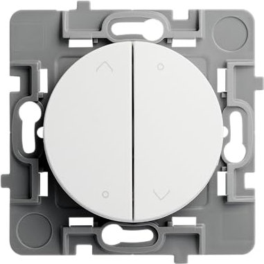 DEBFLEX - Casual Evo - Interruptor de Persiana Enrollable - Mando de Tres Botones - Norma NF EN60669 - ABS + Soporte Metálico - Instalación Empotrada - Blanco - 48 x 48 x 39 mm