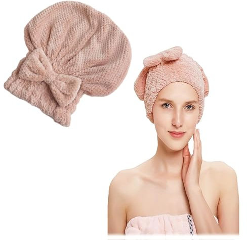 Sombrero de Sauna,Toallas para Secar El Pelo,Toalla Microfibra Pelo de Secado Rápido,gorro de sauna para mujer,Sombrero de Sauna,Gorro de Pelo Seco,Apto para baños, saunas, spas, etc. (rosa oscuro)