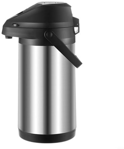 HomeVortex Stainless Steel Thermal Coffee Carafe With Pump Action Dispenser 1.9 L Double Wall Vacuum Insulated Beverage Server For Hot And Cold Drinks Office Home Meetings(1.6 litres)
