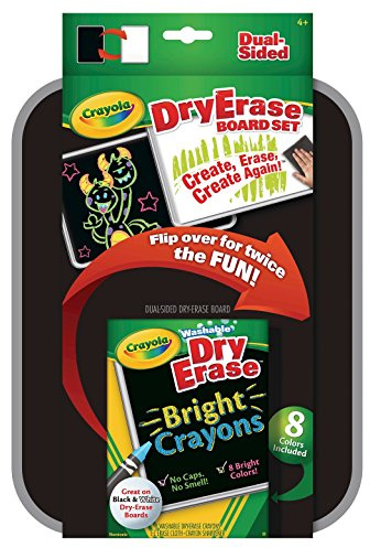 Crayola Dual Sided Dry Erase Board, Neon Dry Erase Crayons, Room or Locker Decor, Back to School Supplies, Gifts for Teachers and Kids, Ages 4+