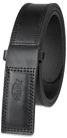 Dickies Men's Leather Work Belt - Tactical Industrial Strength Heavy Duty Strap With No Scratch Buckle,Black,Medium