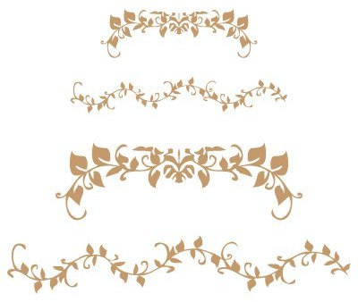 Pochoir Deco Borders 013 Trois Tailles. Taille du pochoir : 20 x 20 cm. Taille du motif : 17,9 x 14,2 cm. TODO-STENCIL