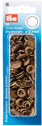 Prym 393111 Nähfrei Druckknopf Color Snaps rund 12,4 mm Gold, Kunststoff, 12.4 mm