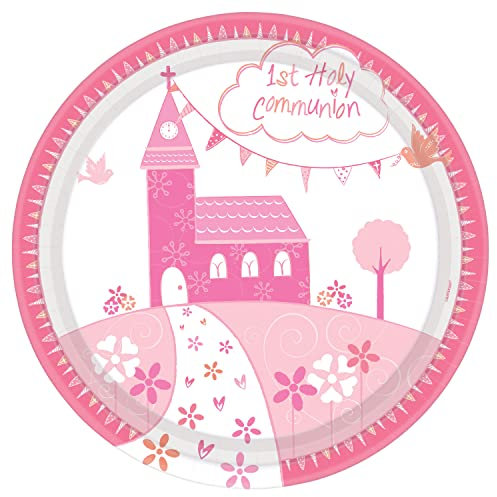 Amscan 9901871 Com Church Pink Plate 23Cm