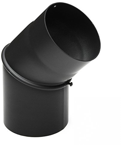 raik SH133-150-sw Raik Rauchrohrbogen/Ofenrohr 150mm - 0° - 45° ohne Reinigungsöffnung schwarz