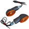 Alchemy Parts Motorrad-Blinker aus Kohlefaser mit orangefarbener Linse – Stil Glühbirne nicht LED