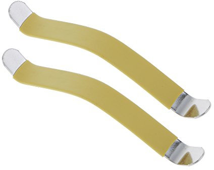 2pcs String Spreader Gitarre Saite Streichmesser aus Metall und Gummi für Reinigung von Bass Griffbrett Gitarre Pflege Gelb