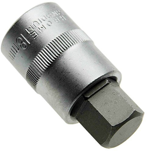 ALKAN 18 mm Innensechskant (6-kant/sechskant) Steck-Nuss Schlüssel Stecknüsse für Innen-6-kant Schrauben/Steckschlüssel-Einsatz Schraubendreher-Einsatz 1/2 (12.5mm) Antrieb Cr-V (S2) Länge 55 mm