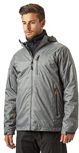 Peter Storm Men’s Tornado Waterproof Jacket with Adjustable Hood, Hem & Cuffs & 3 Zipped Pockets, Breathable & Lightweight Raincoat (UK, Alpha, S, Regular, Regular, Grey)