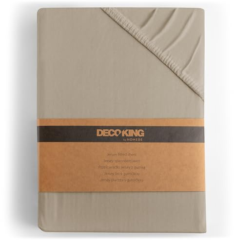 DecoKing Spannbettlaken 140x200 160x200 cm 100% gekämmte Baumwolle Cappuccino Spannbetttücher Jersey Boxspringbett Amber 140 x 200 160 x 200