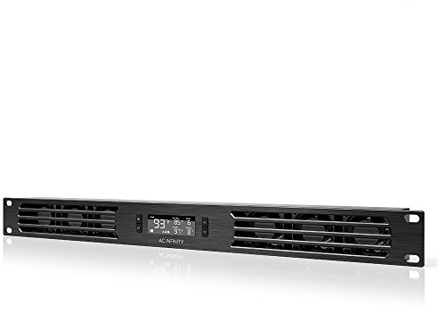 AC Infinity CLOUDPLATE T1-N, Rack Mount Fan Panel 1U, Intake Airflow, for cooling AV, Home Theater, Network 19” Racks