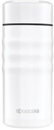 Kyocera MB-12S WH Travel Mug with Twist Top, Stainless Steel, Pearl White, 350ml